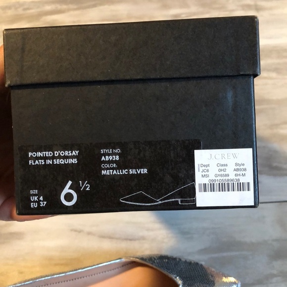 J.Crew Silver Sequin D’Orsay Flats 6.5 - Picture 8 of 8